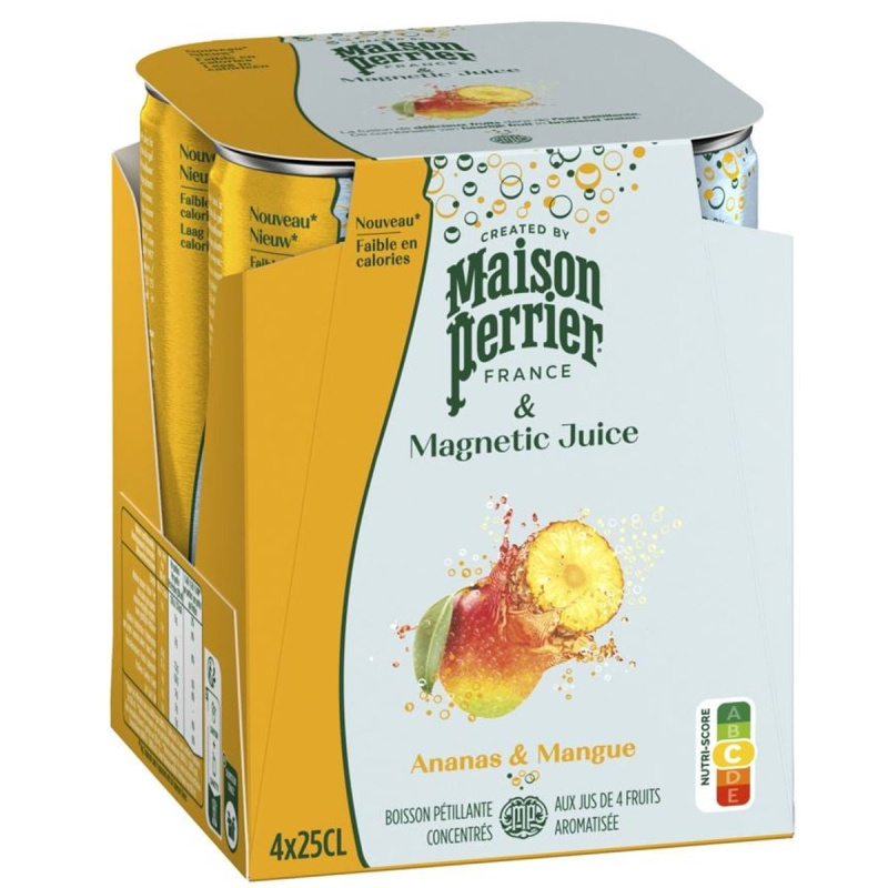 Perrier & Juice Ananas a mango multipack 4×250 ml plech