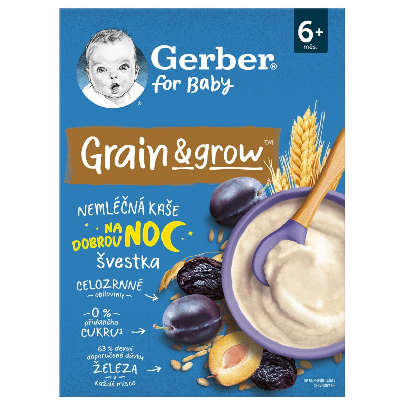 Gerber Nemléčná pšenično-ovesná kaše švestka