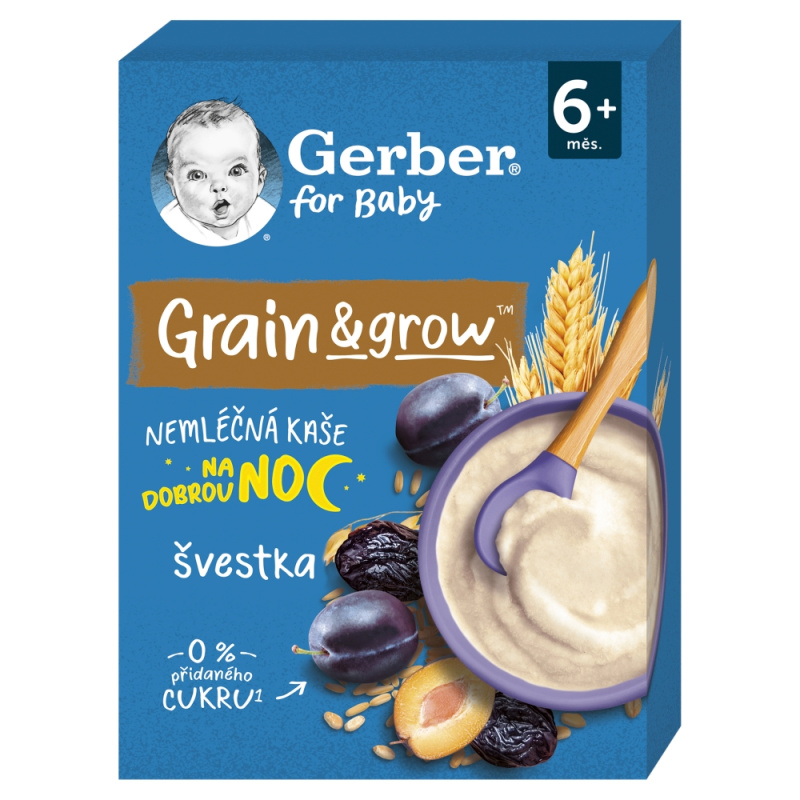 GERBER Nemléčná kaše na dobrou noc švestka 200 g 6m+