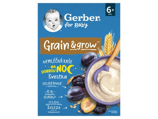 GERBER Nemléčná kaše na dobrou noc švestka 200 g 6m+