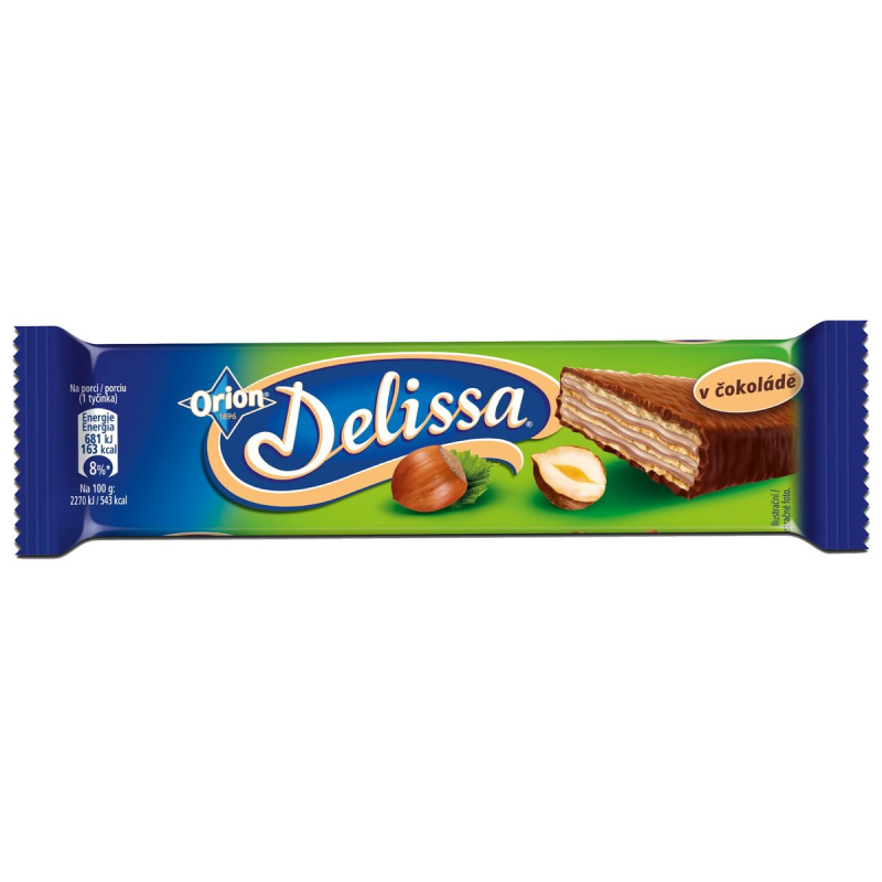 Delissa Oplatka s lískooříškovou náplní máčená v mléčné čokoládě