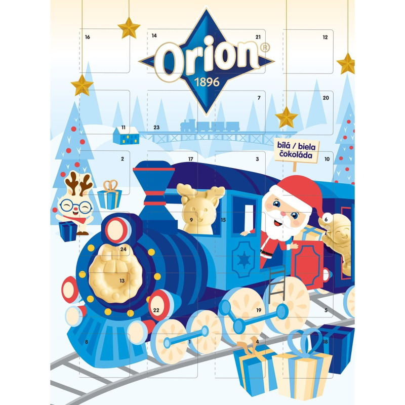 Orion Adventní kalendář z bílé čokolády