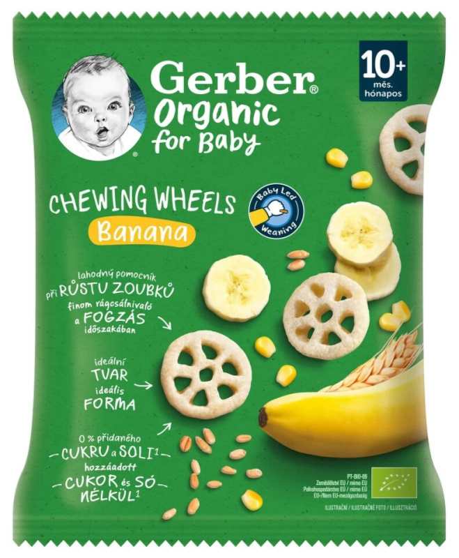GERBER Křupavá kolečka s banánem 10m+ 28 g