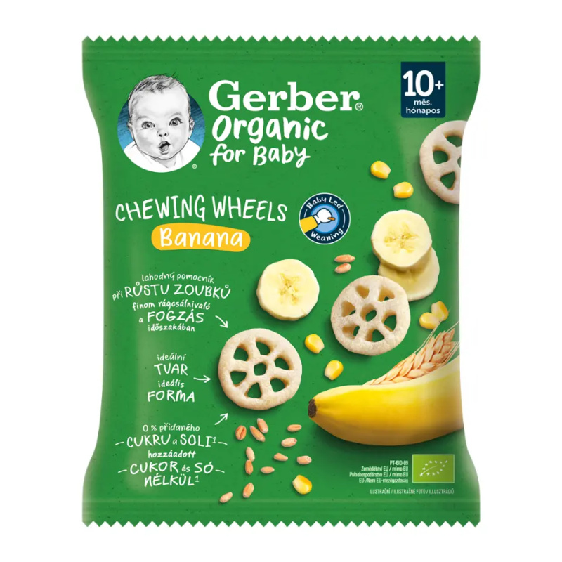 GERBER Křupavá kolečka s banánem 10m+ 28 g