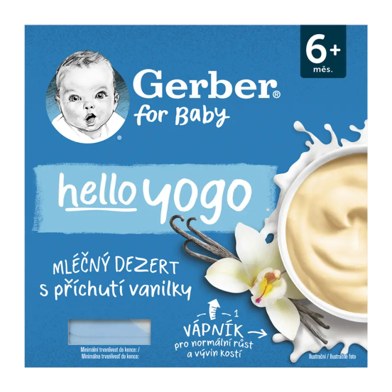 GERBER Hello yogo mléčný dezert vanilkový 6m+ 4 x 100 g