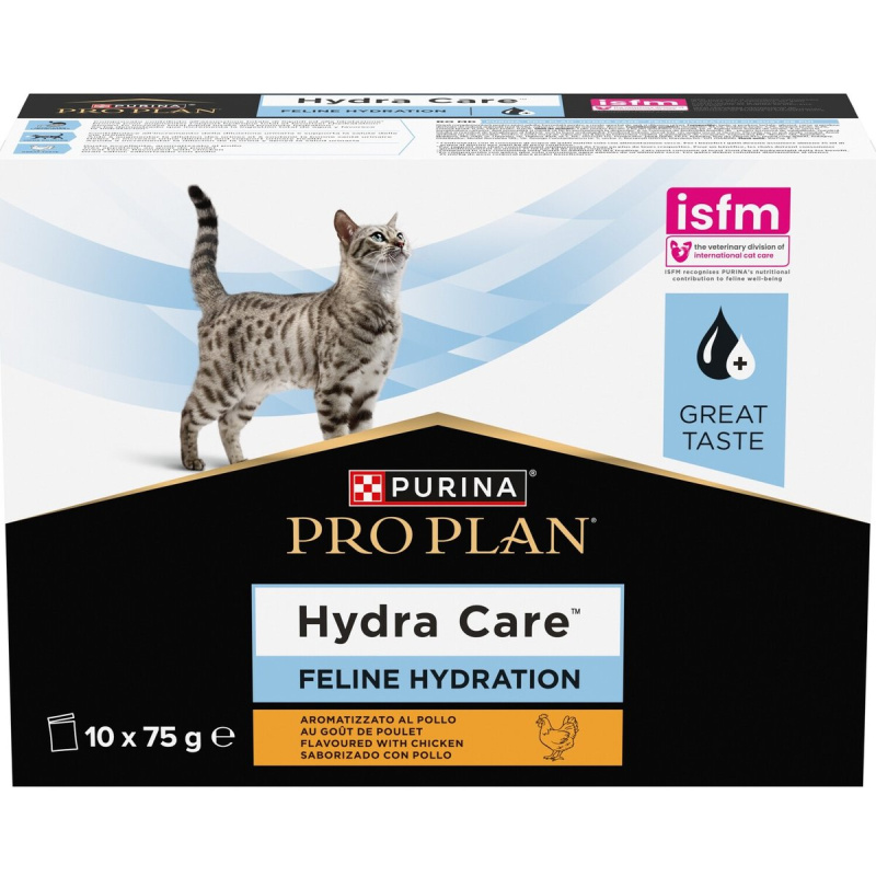 Pro Plan Feline HC Hydra Care VD Hydratační doplněk – kuře 10 × 75 g