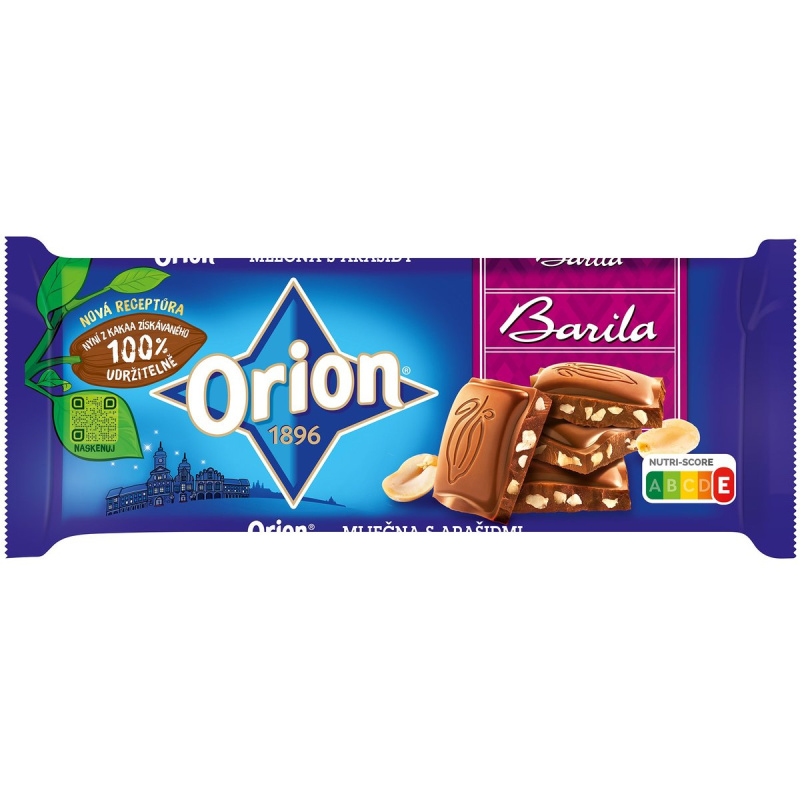 Orion Barila Mléčná čokoláda s kousky arašídů