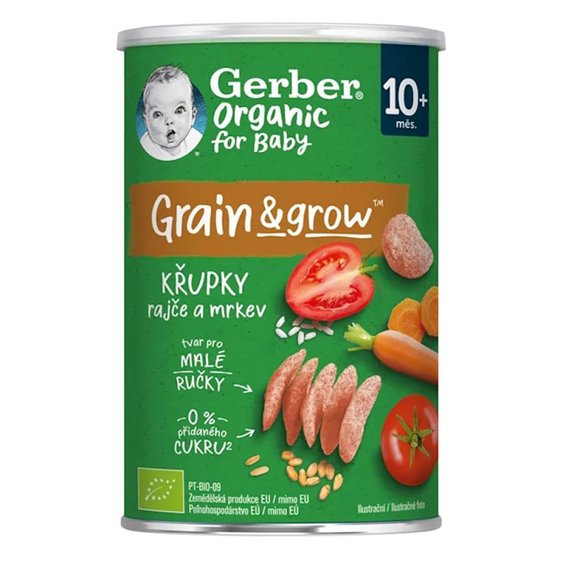 GERBER Křupky rajče a mrkev 10m+ BIO 35 g