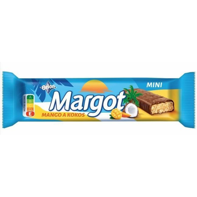 Orion Margot mini sójová tyčinka s chutí manga máčená v kakaové polevě