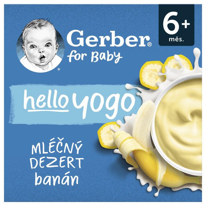 Gerber Hello Yogo mléčný dezert banán 4x100 g