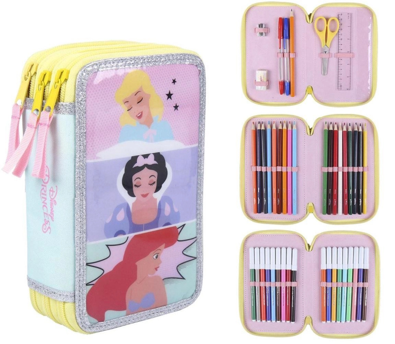 Vybavený třípatrový penál Disney Princezny