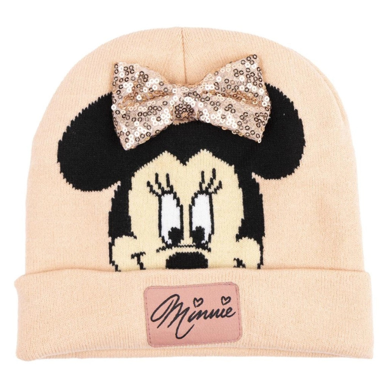 Zimní čepice Minnie Mouse s mašlí