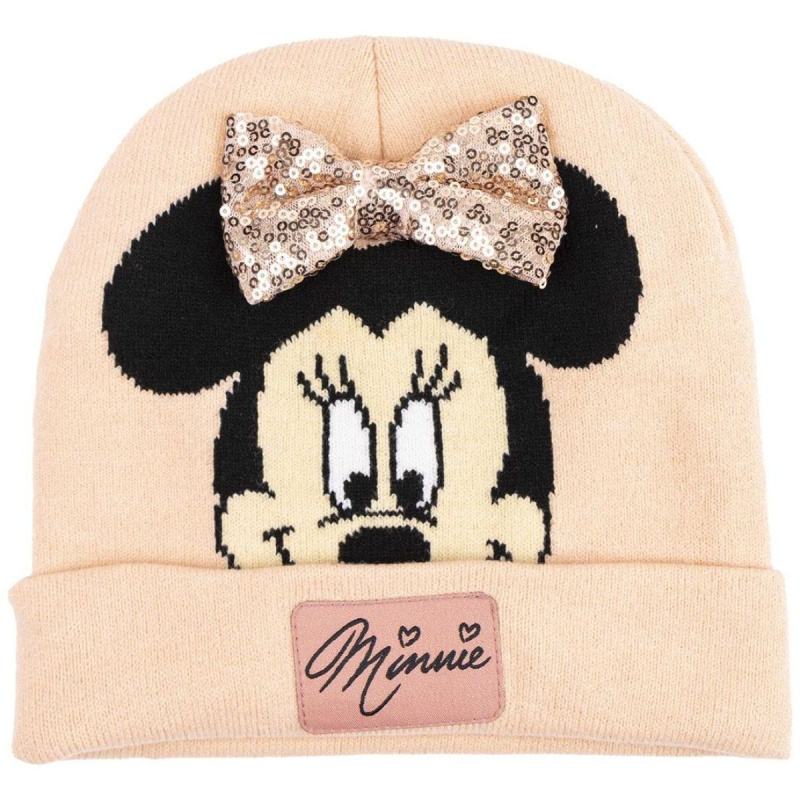 Zimní čepice Minnie Mouse s mašlí