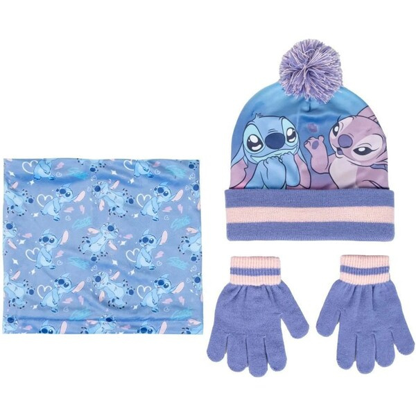 Cerdá Sada čepice a rukavice a nákrčník Stitch Multicolor