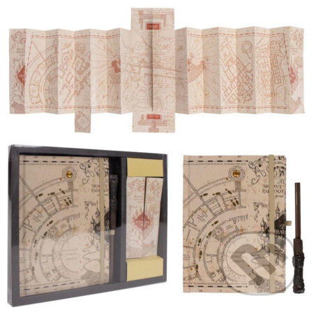 Darčekový set Harry Potter: Záškodnícka mapa (A5 svietiaci blok - pero - mapa)