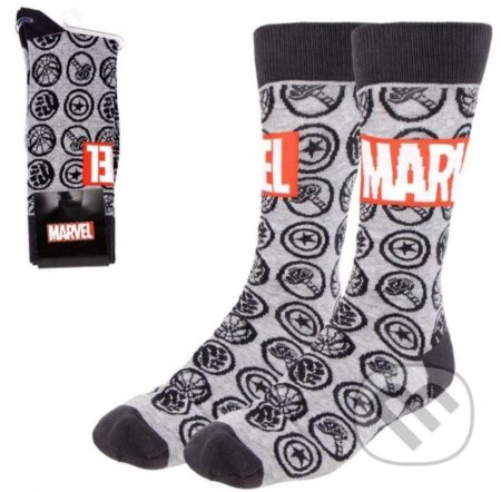 Pánske ponožky Marvel - Avengers: Hlavne logo a Ikony (veľkosť EU 38-45)