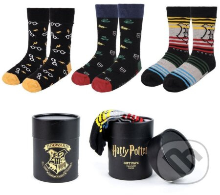 Pánske ponožky v darčekovom boxe Harry Potter: Symboly set 3 párov (veľkosť EU 38-45)
