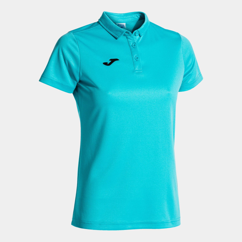 Dámské triko Joma Hobby Women Polo Shirt S/S Fluor Turquoise Velikost: S
