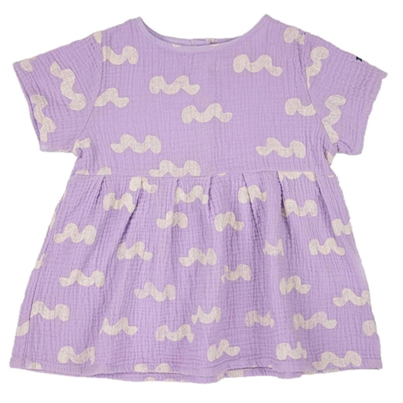 BOBO CHOSES Mušelínové šaty - Waves all over  LAVENDER Věk: 6M