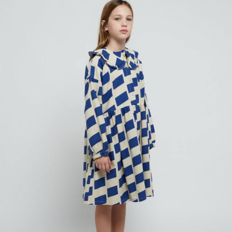 BOBO CHOSES Šaty - Checker all over Velikost: 4-5y