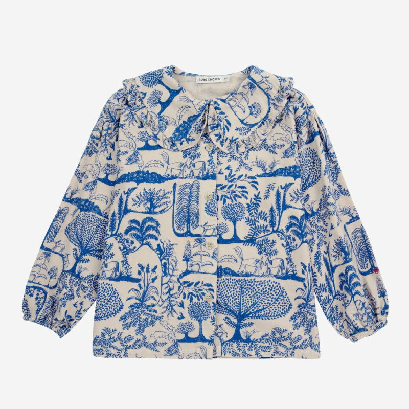 BOBO CHOSES Halenka - Wonderland all over / WHITE Velikost: 4-5y