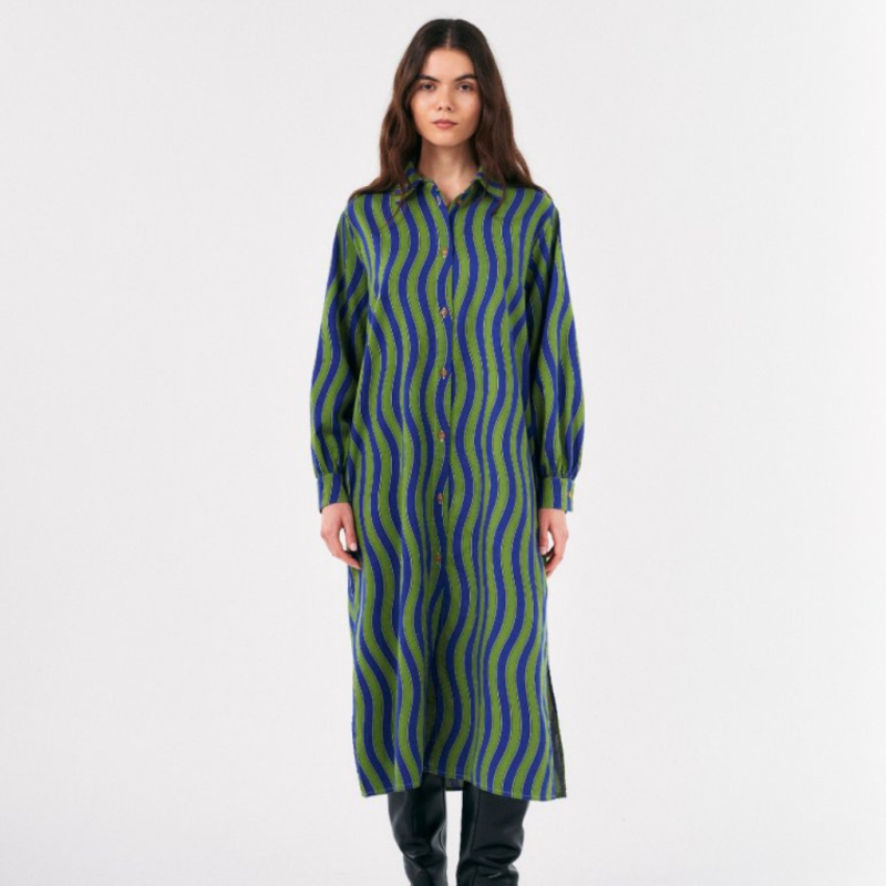 BOBO CHOSES Košilové šaty - Multicolour Waves / MULTICOLOR Velikost: M