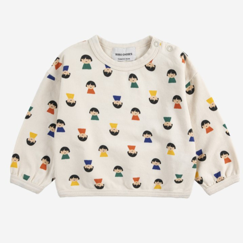 BOBO CHOSES Mikina Game Pawns all over - WHITE Velikost: 3m