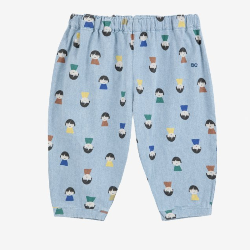 BOBO CHOSES Džínové kalhoty Game Pawns all over - LIGHT BLUE Velikost: 12m