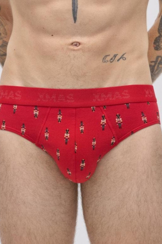 VÁNOČNÍ SADA PONOŽEK KALHOTKY 20432 červená L