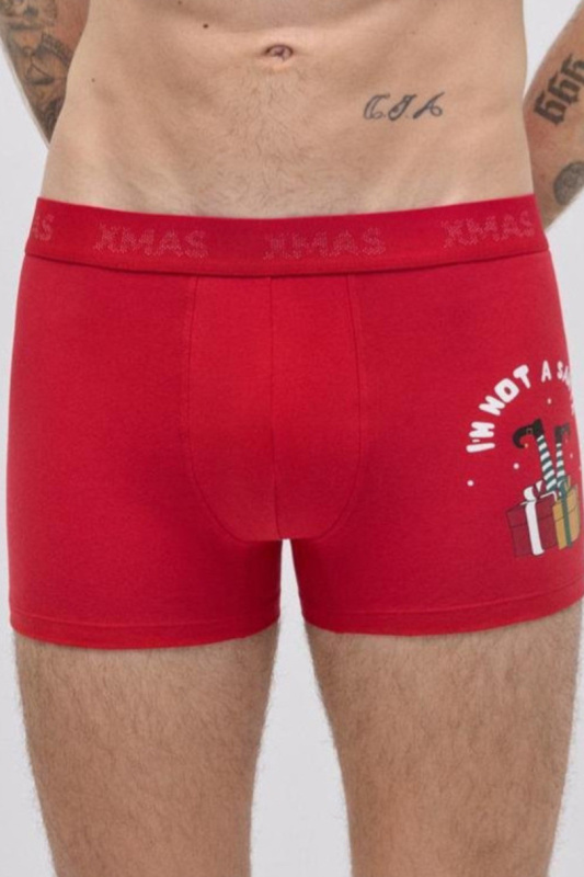 VÁNOČNÍ BOXERKY 20434 červená XL