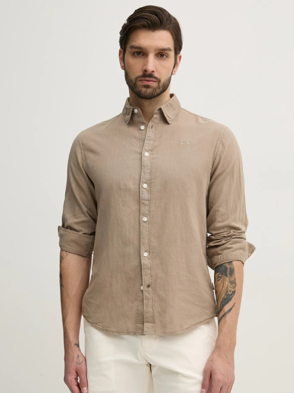 Pepe Jeans pánská béžová košile Arnau