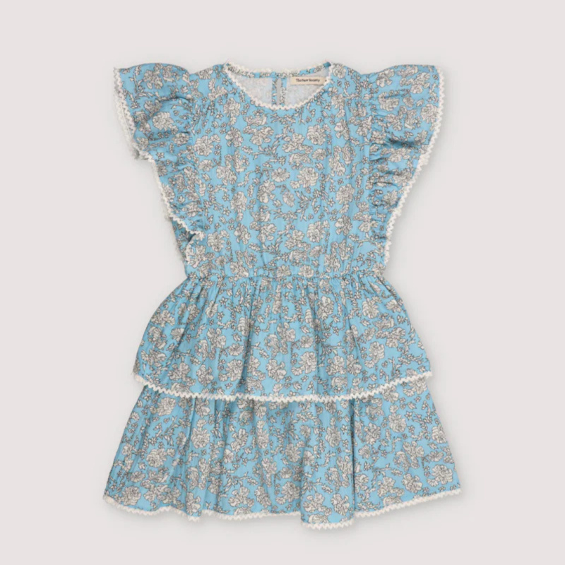 THE NEW SOCIETY Šaty Melina - Peony Powder Blue Velikost: 8y