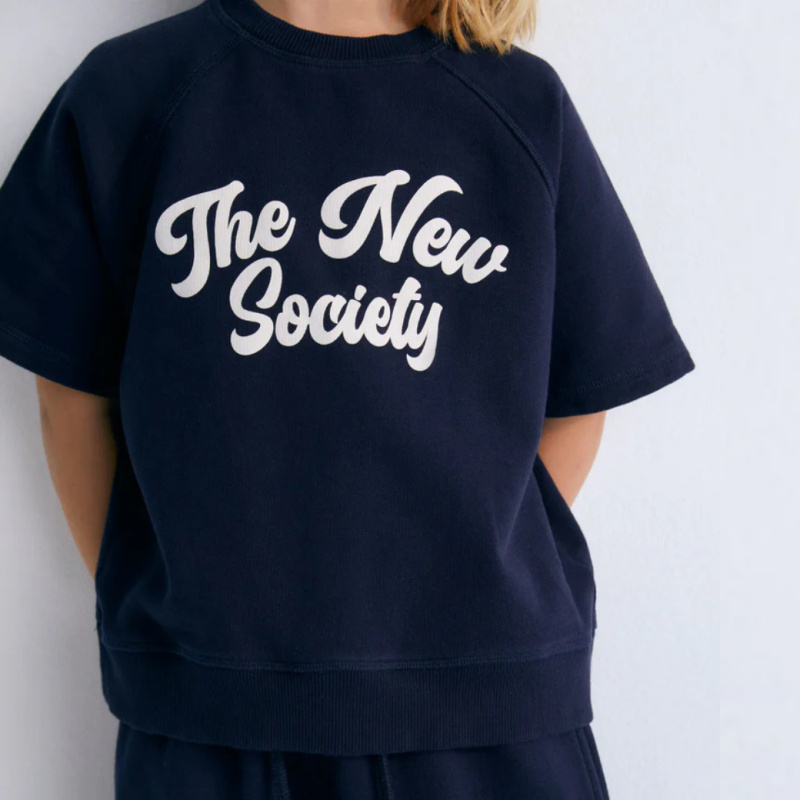 THE NEW SOCIETY Mikina s krátkým rukávem Pylos - Navy Velikost: 4y