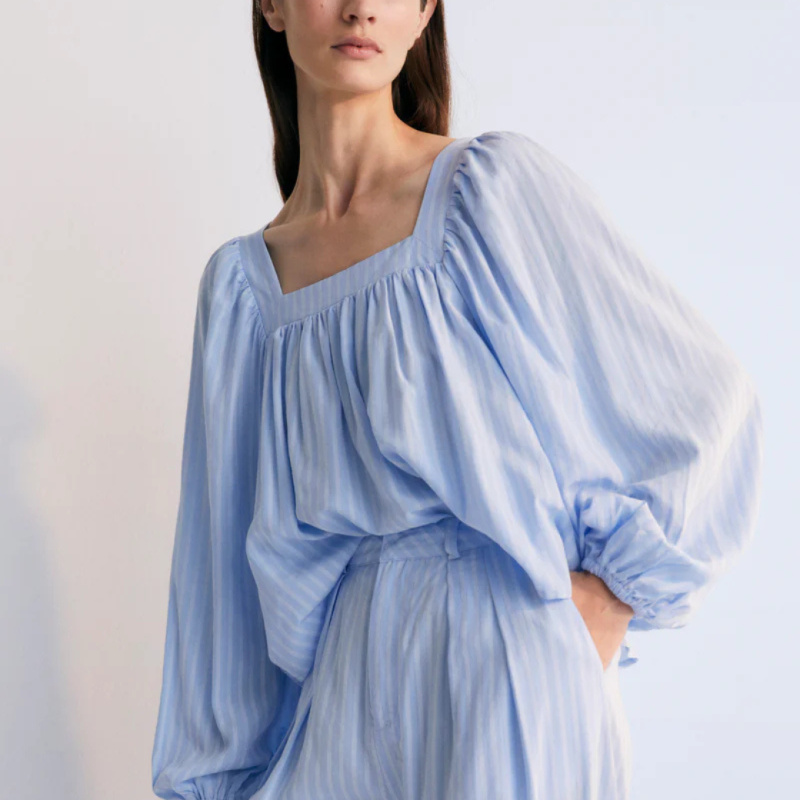 THE NEW SOCIETY Dámská halenka Symi - Powder Blue Velikost: M