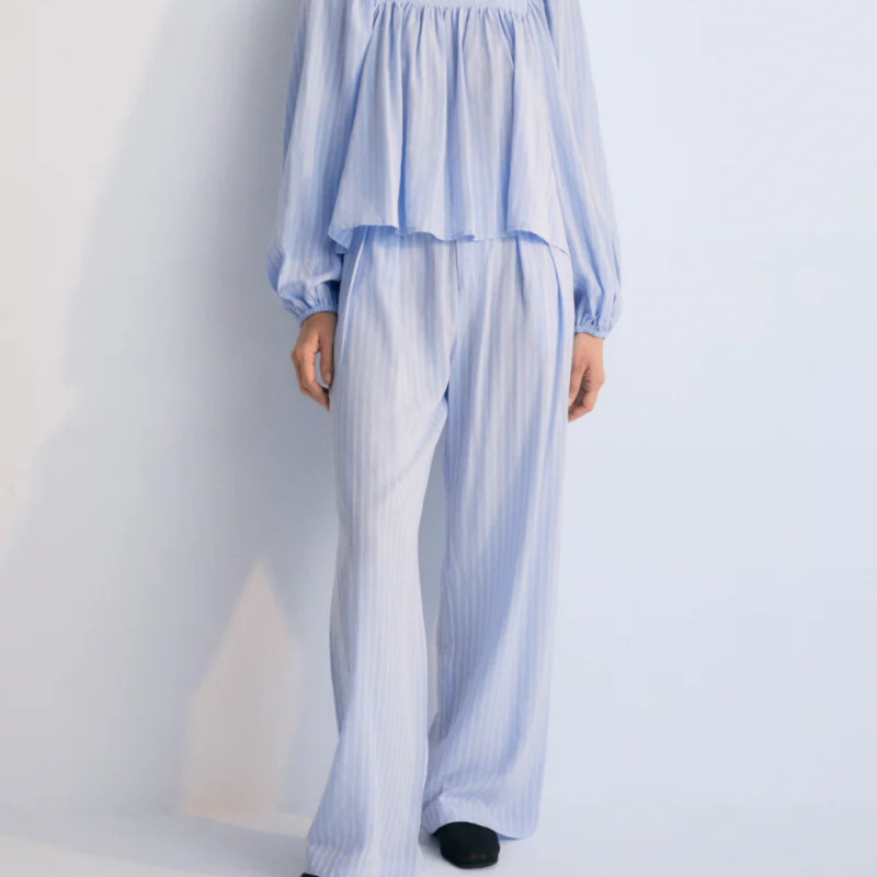 THE NEW SOCIETY Dámské kalhoty Symi - Powder Blue Velikost: M