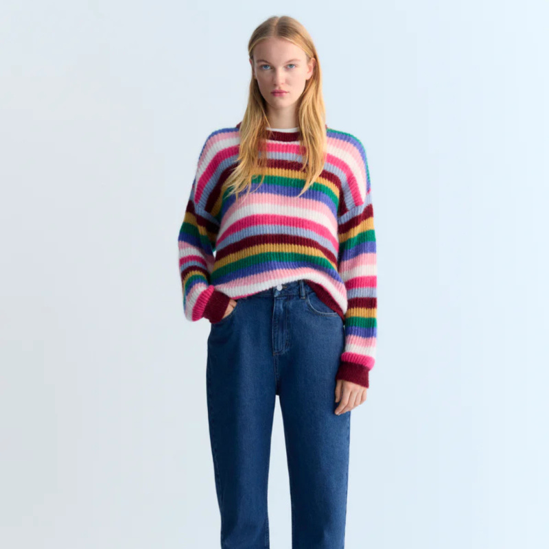 THE NEW SOCIETY Svetr Astrid - Jumper Multicolor Velikost: L