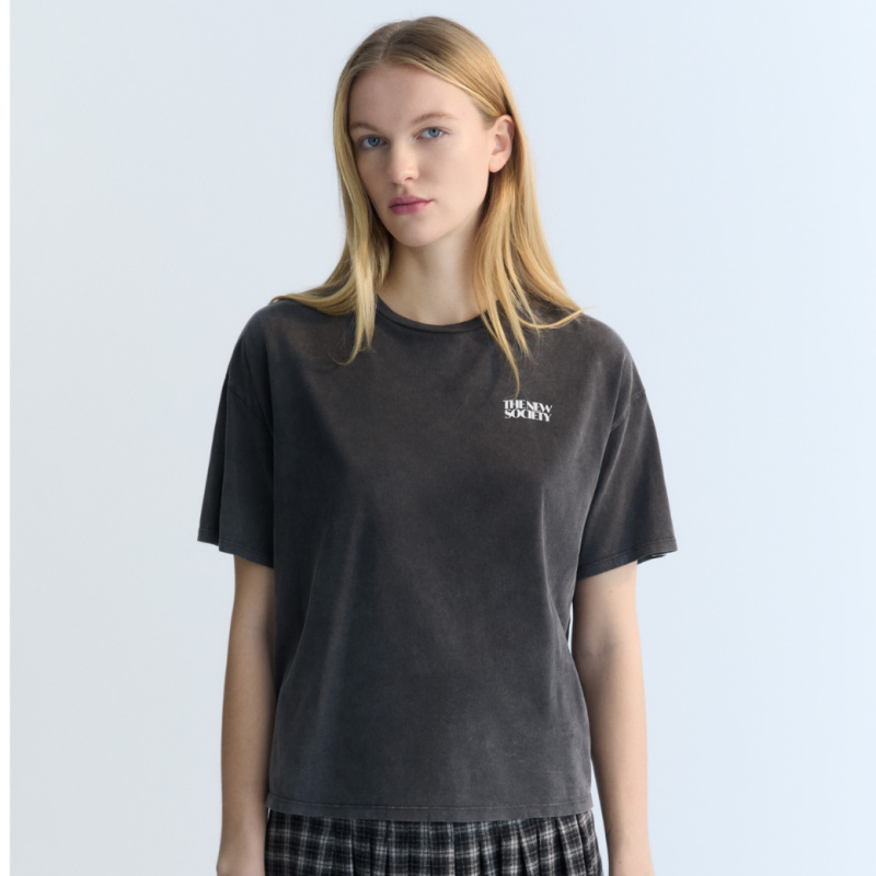 THE NEW SOCIETY Dámské tričko Mariana - Washed Grey Velikost: M