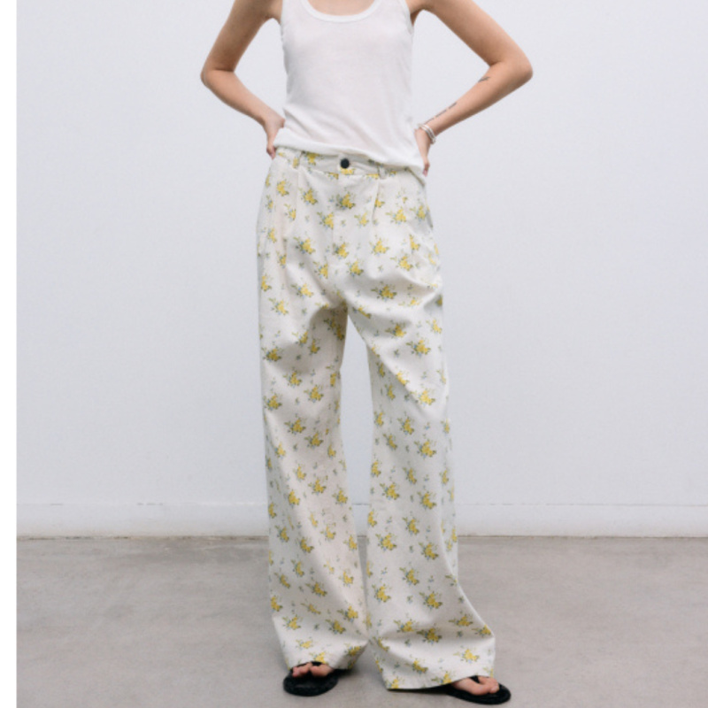 THE NEW SOCIETY Dámské kalhoty Mimosa - Mimosa Print Velikost: S