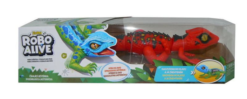 Zuru Robo Alive ještěrka zvířátko na baterie reaguje na dotek realistický vzhled