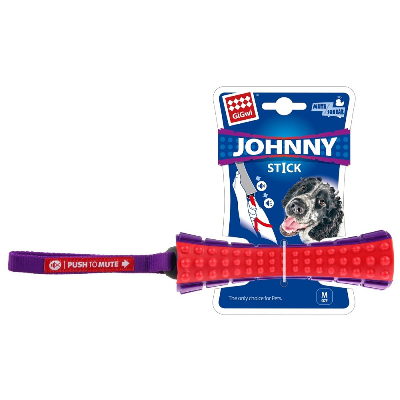 GiGwi Johnny Stick aport zvukový červeno/purpurový