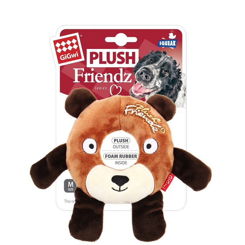 GiGwi Plush Friendz medvěd s gum. kroužkem
