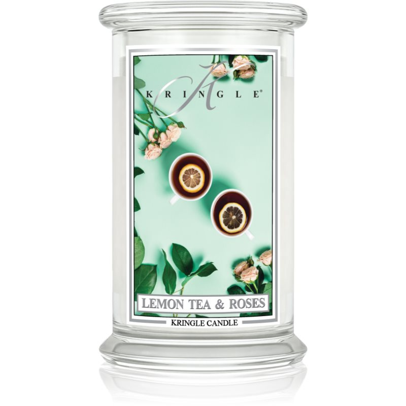 Kringle Candle Classic Lemon Tea & Roses vonná svíčka 623 g