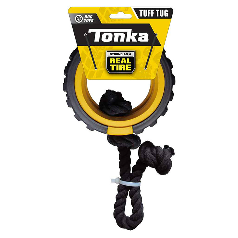 TONKA Hračka pro psy gumové mega tahadlo s lanem a vložkou 38 cm