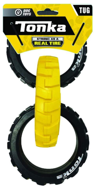 TONKA Hračka pro psy gumové 3-kruhové tahadlo s flexibilním vzorem 27 cm