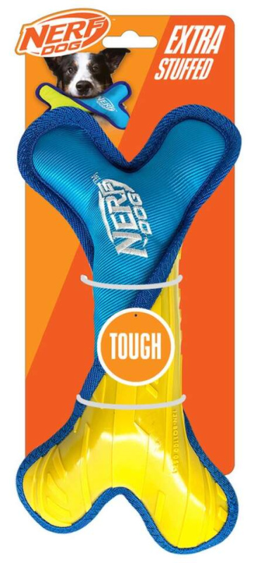 NERF DOG Hračka pro psy odolná kost s plyšovou nylonovou výplní 28 cm