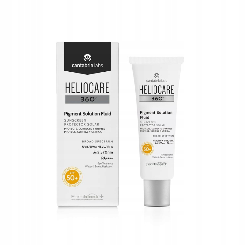 Heliocare 360° Pigment Solution Fluid opalovací fluid na obličej proti pigmentovým skvrnám SPF 50+ 50 ml