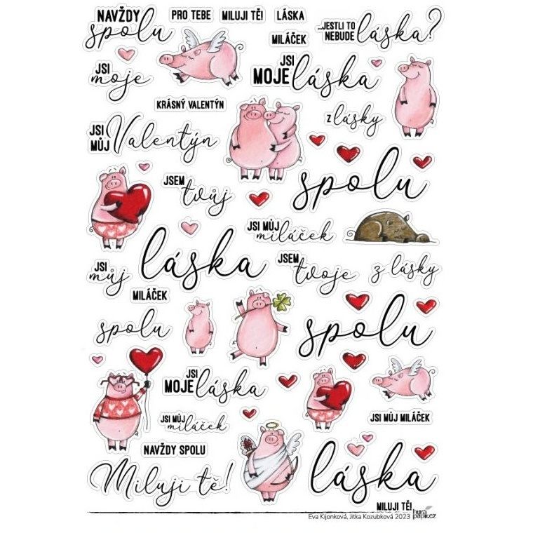 Samolepky průhledné A4 - Miluji tě