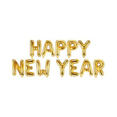 Balónek fóliový Happy New Year zlatý Albi