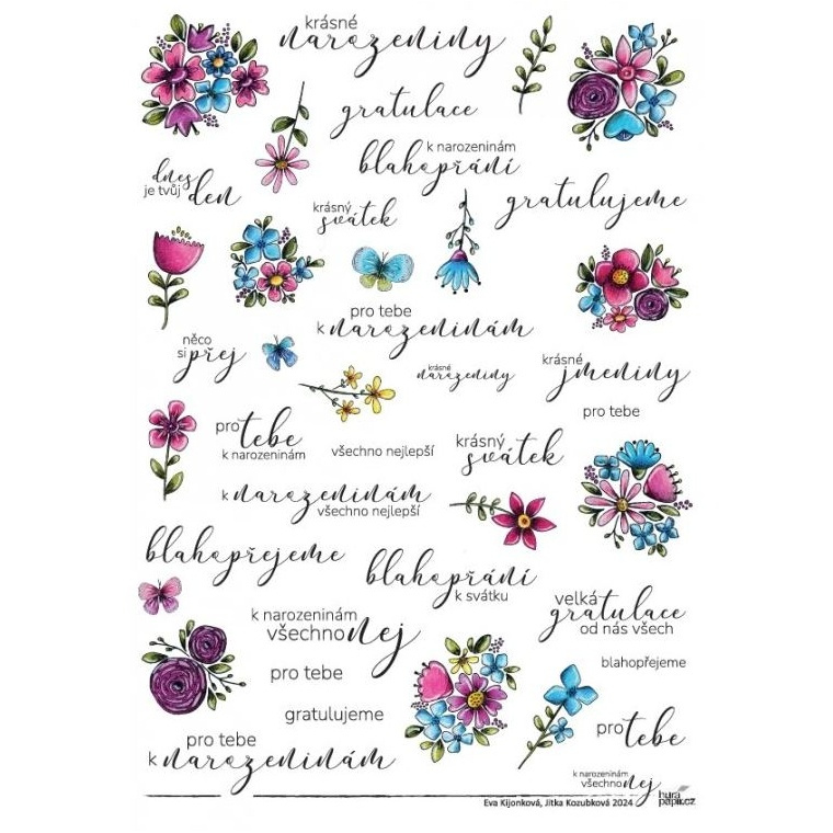 Samolepky A5 - K narozeninám všechno nej