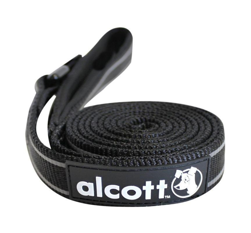 Alcott reflexní vodítko pro psy černé, velikost S